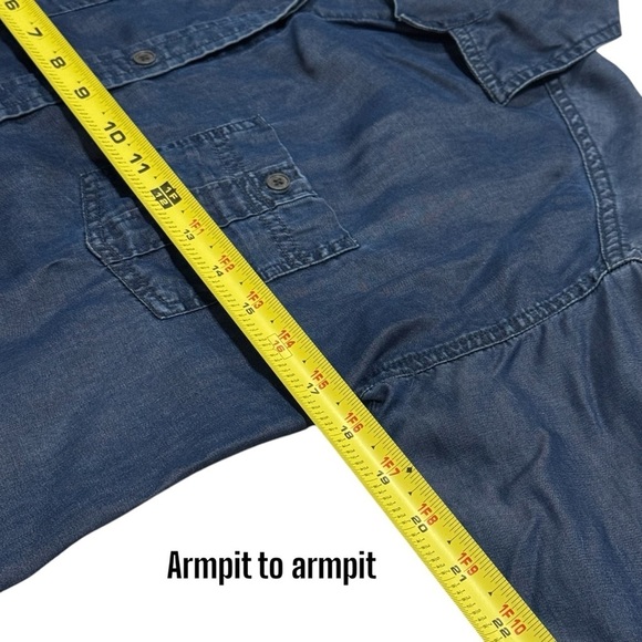 prAna Blue Chambray Long Sleeve Button Up Outdoors Women’s Size S - Picture 10 of 11